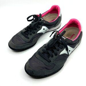 SAUCONY Bullet Retro Women's Sneaker Charcoal/White/Pink Size 9